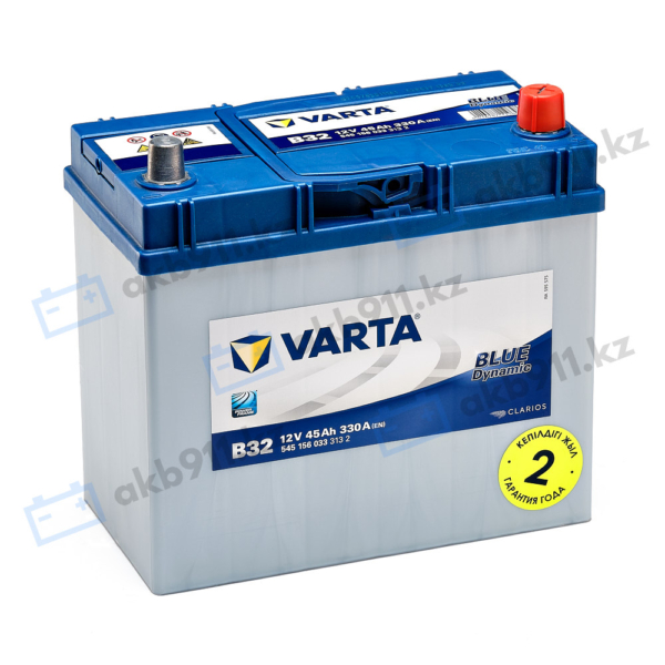 Автомобильный аккумулятор VARTA (Варта) B32 BLUE DYNAMIC 45Ah BD 545 156 033 с доставкой
