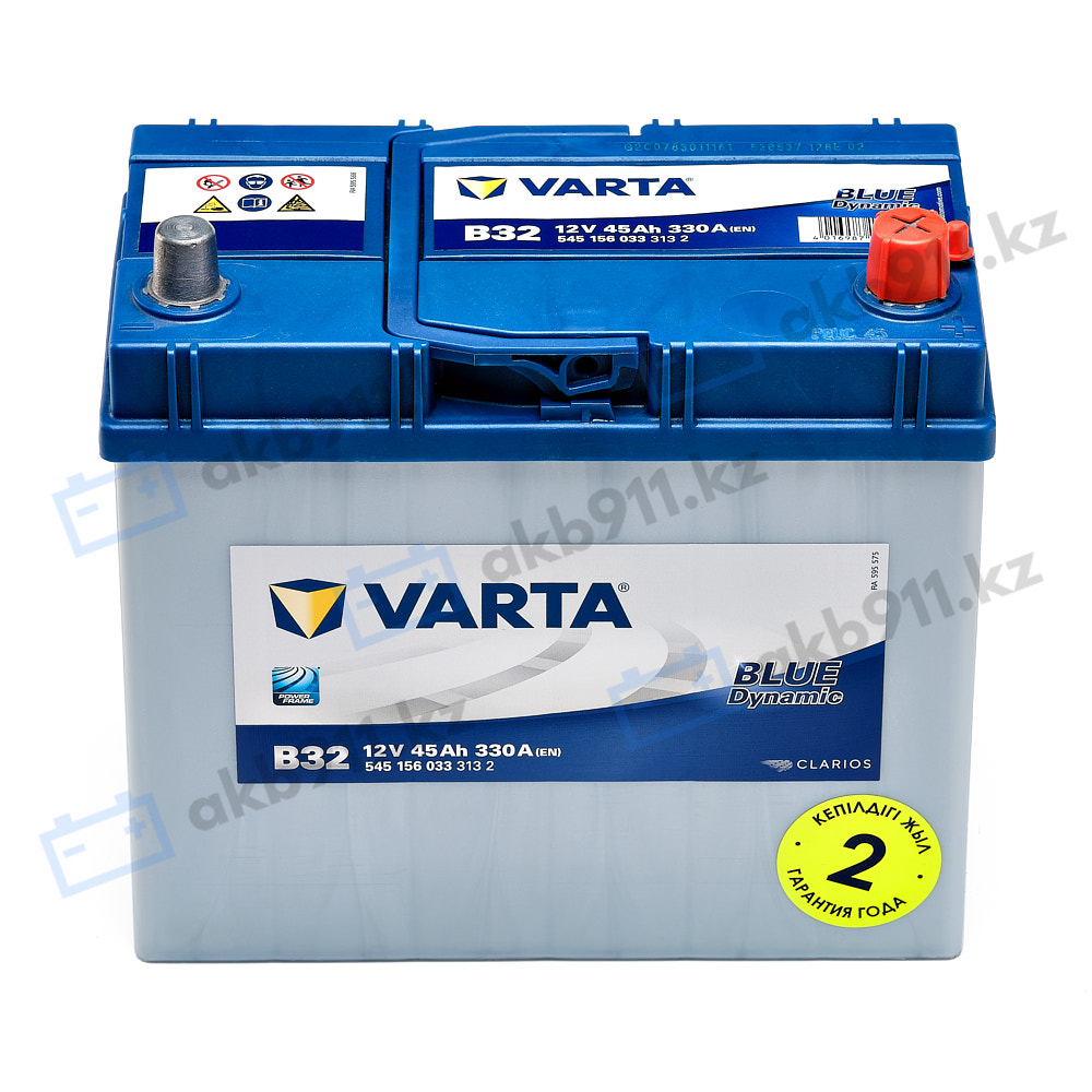 Автомобильный аккумулятор VARTA (Варта) B32 BLUE DYNAMIC 45Ah BD 545 156 033 в Алматы