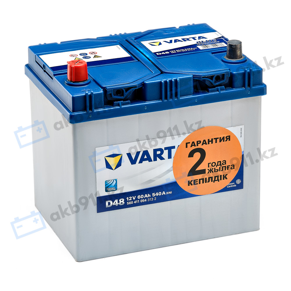 Автомобильный аккумулятор VARTA (Варта) D48 BLUE DYNAMIC 60 Ah BD 560 411 054
