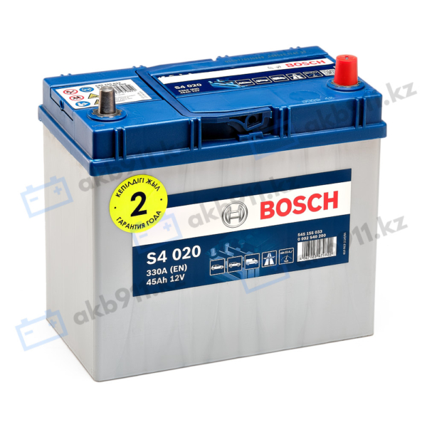 Автомобильный аккумулятор BOSCH (Бош) S4 020 45Ah 545155 с доставкой