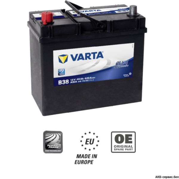 Автомобильный аккумулятор VARTA (Варта) B38 BLUE DYNAMIC 48 Ah 548 176 042 с доставкой