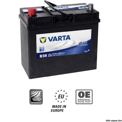 Автомобильный аккумулятор VARTA (Варта) B38 BLUE DYNAMIC 48 Ah 548 176 042