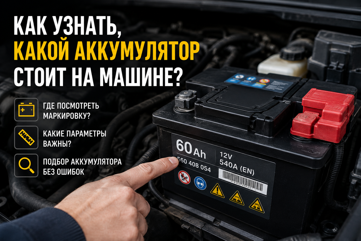 Как узнать, какой аккумулятор стоит на машине