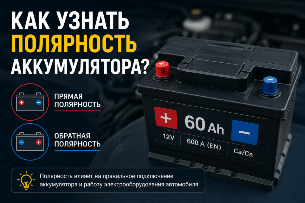 Как узнать полярность аккумулятора?
